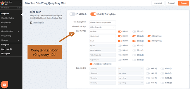 Tự tạo vòng quay may mắn với Woay 1